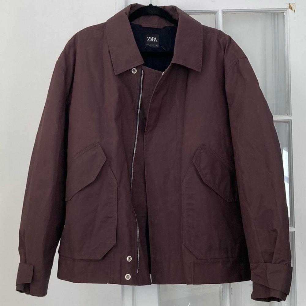 NWOT Zara Waxed Cotton Lined Filled Jacket